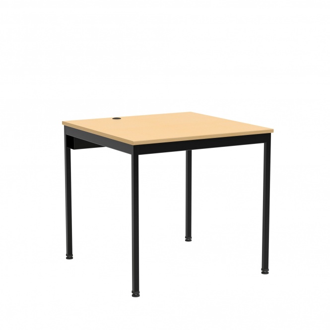 EDV-Tisch,  80x80 cm (B/T), 72 cm hoch, offener Blechkabelkanal, 